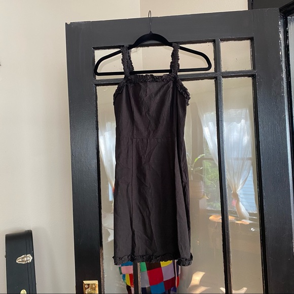 UO Wren Linen Ruffle Mini Dress - Picture 5 of 8